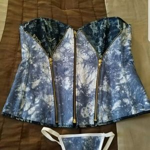 Denim corset